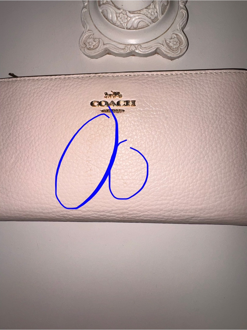 Coach Pebbled Leather Wallet in Soft Cream with Gold Logo - Picture 9 of 15